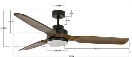 Beacon Shoalhaven Light zwart plafondventilator 142 cm