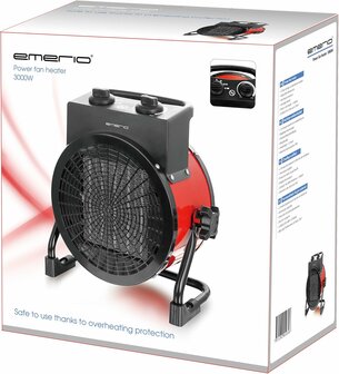 Emerio FH-128620 keramische ventilatorkachel - 3000 Watt - IP20 - Werkplaats - 100 m3