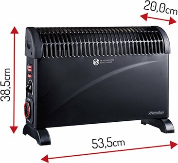 Mesko Warmsafe Turbo + Timer 2000W convectorkachel - 3 standen