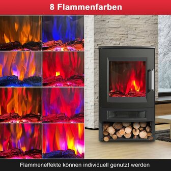 Cecaylie Stufa elektrische sfeerhaard Wifi - 900/1800 W - 75 m3