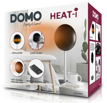 Domo DO7349H 2000 Watt keramische ventilatorkachel - 2 standen 1000/2000W
