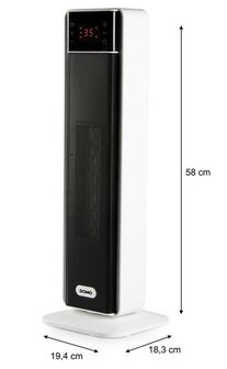 Domo DO7358H keramische ventilatorkachel - 2000 Watt - Zwenkfunctie - 60 m3