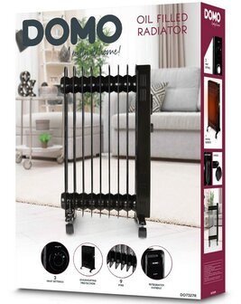 Domo DO7327R 2000W oliegevulde radiator - 3 standen - 75 m3