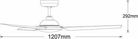 Beacon Somerset zwart plafondventilator 122 cm