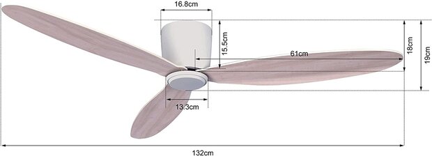 Beacon Airfusion Radar wit plafondventilator 132 cm