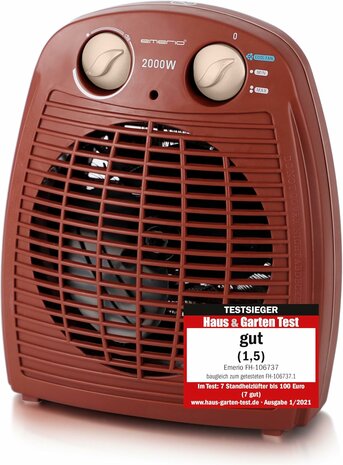 Emerio FH-106737.13 ventilatorkachel - Rood - 2000 Watt - 60 m3