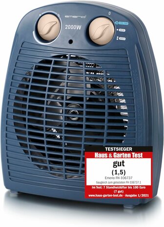Emerio FH-106737.12 ventilatorkachel - Blauw - 2000 Watt - 60 m3