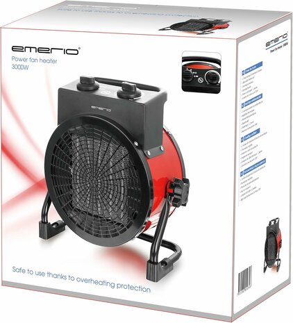 Emerio FH-128620 keramische ventilatorkachel - 3000 Watt - IP20 - Werkplaats - 100 m3
