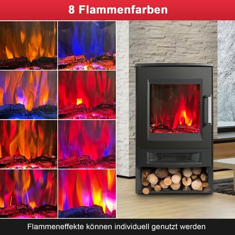 Cecaylie Stufa elektrische sfeerhaard Wifi - 900/1800 W - 75 m3