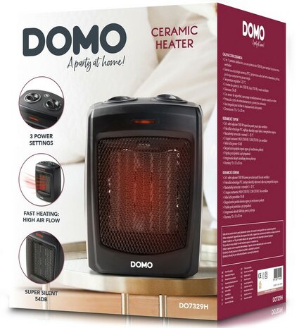 Domo DO7329H keramische ventilatorkachel - 1500 Watt - 40 m3