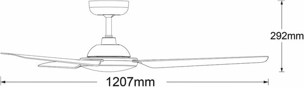 Beacon Somerset zwart plafondventilator 122 cm