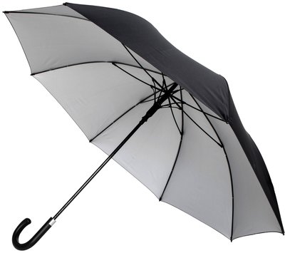 Falcone Automatic luxe windproof golfparaplu zwart met zilvergrijs
