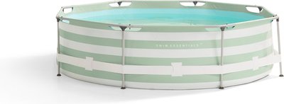 Swim Essentials Frame zwembad rond 305x76 cm groen/wit - met filterpomp